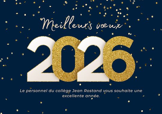 Carte de Vœux Entreprise Meilleurs Vœux 2026 Moderne Minimaliste Bleu Doré.jpg